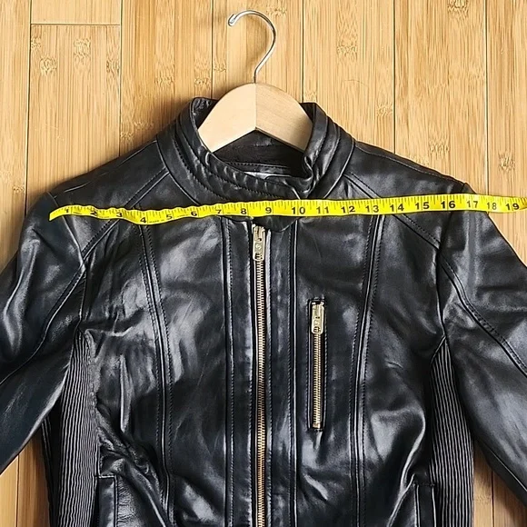 MK 100% Leather motto jacket L - Picture 12 of 13